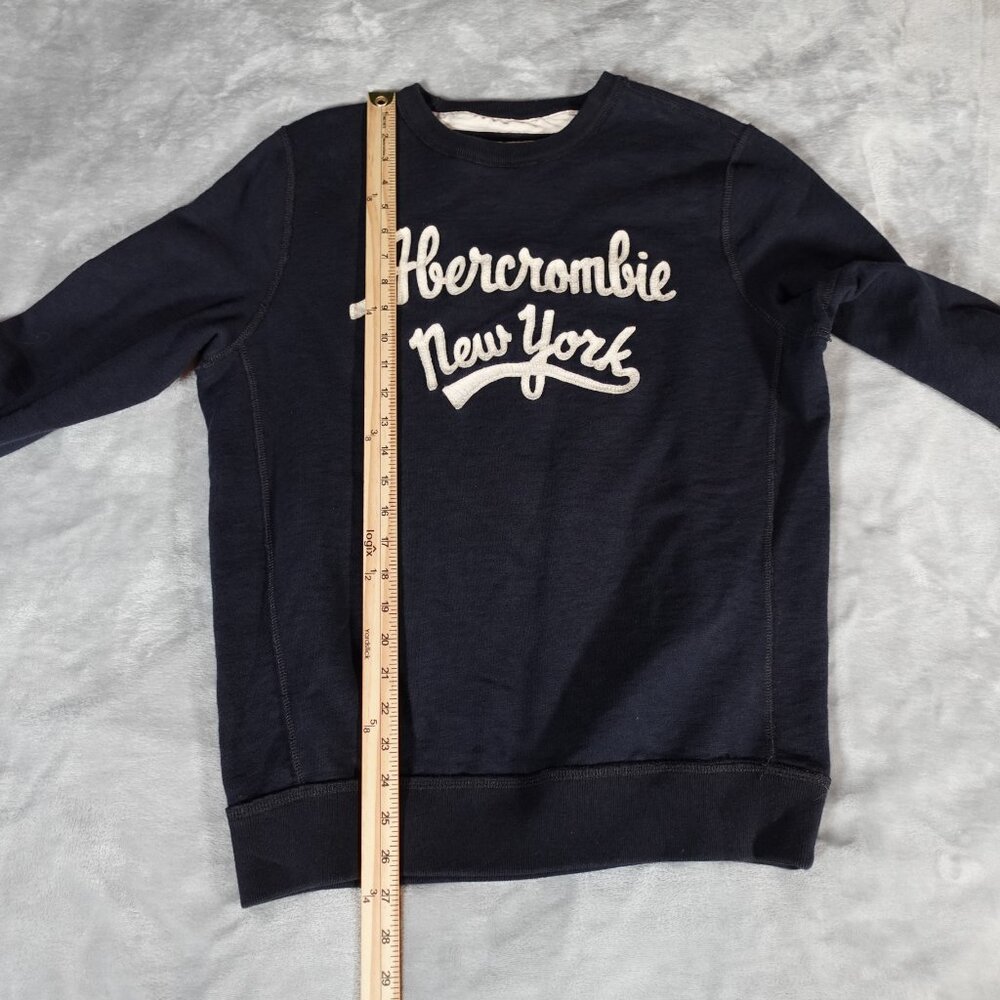 Abercrombie And Fitch New York Script Sweatshirt Mens M Slim Fit Blue - Picture 7 of 8